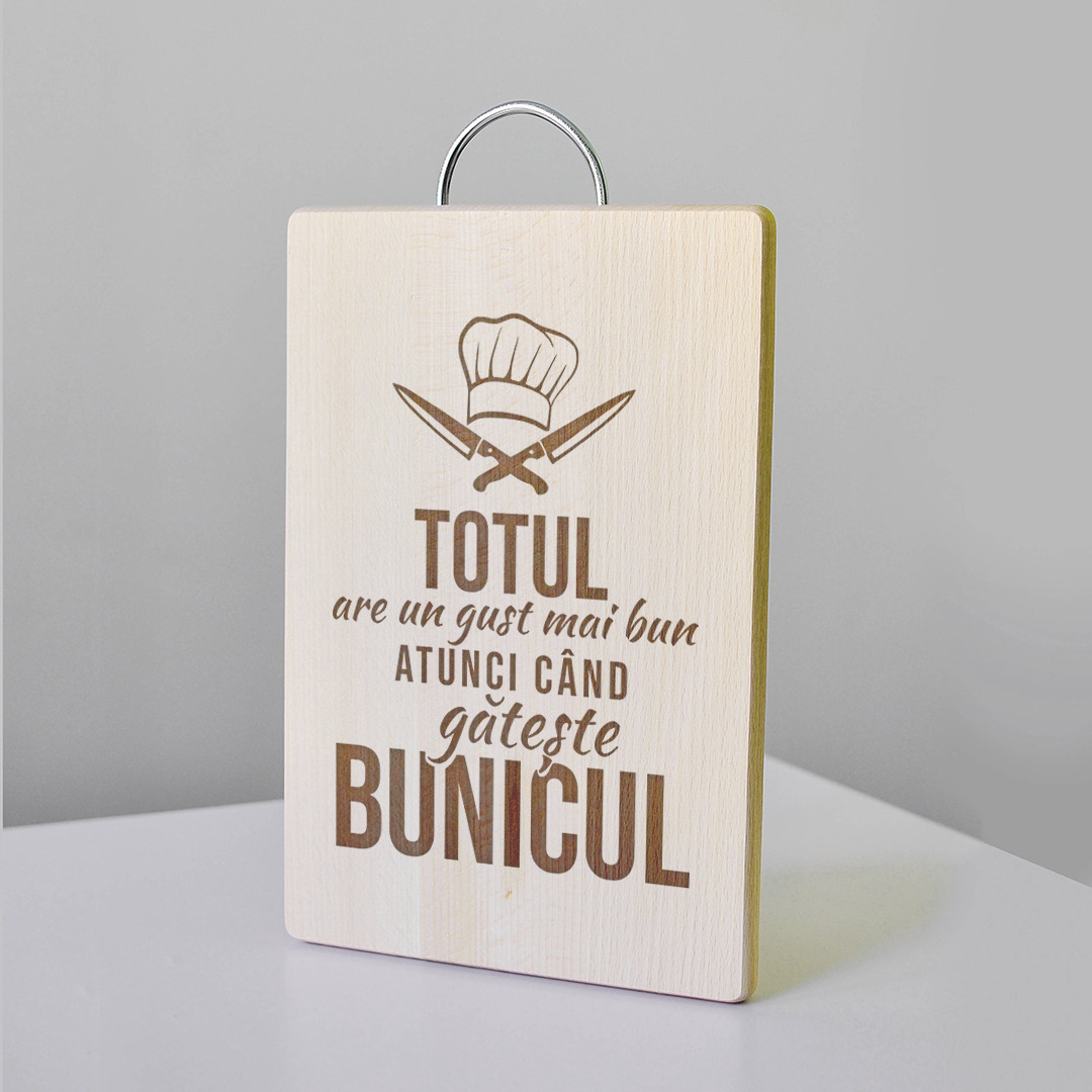Tocator de lemn cadou bunic - totul are gust mai bun cand gateste bunicul