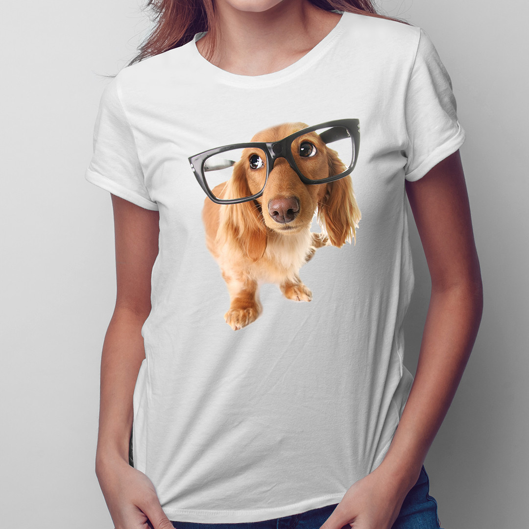Catelus cu ochelari - T-shirt pentru femei