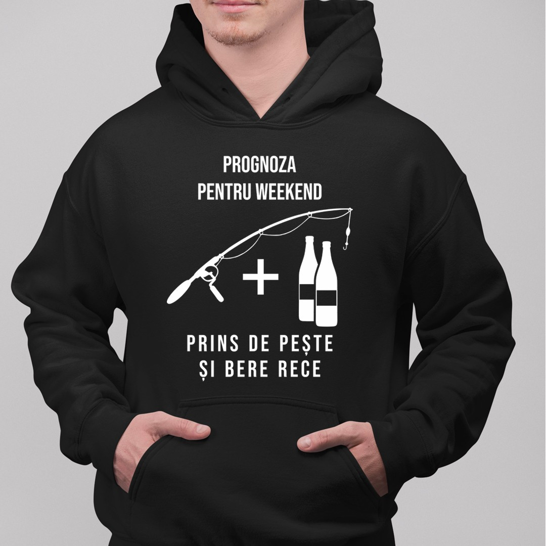 Prognoza pentru weekend - bluză cu glugă pentru bărbați