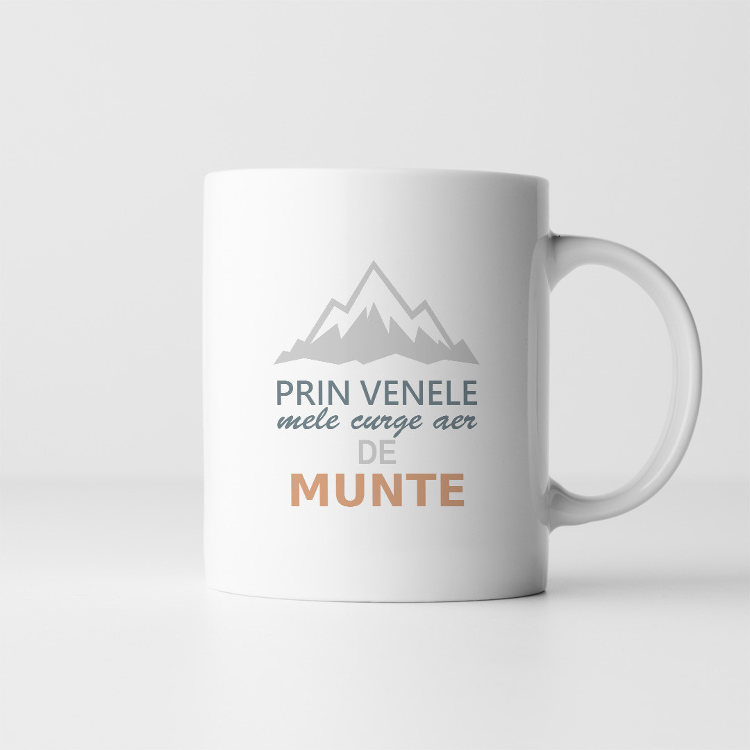 Prin venele mele curge aer de munte - cană